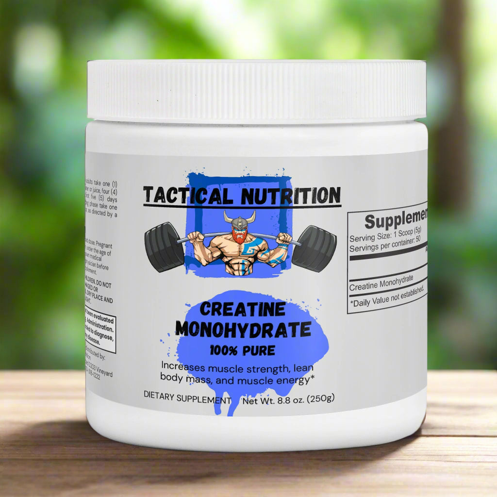 Tactical Nutrition Creatine Monohydrate supplement container 